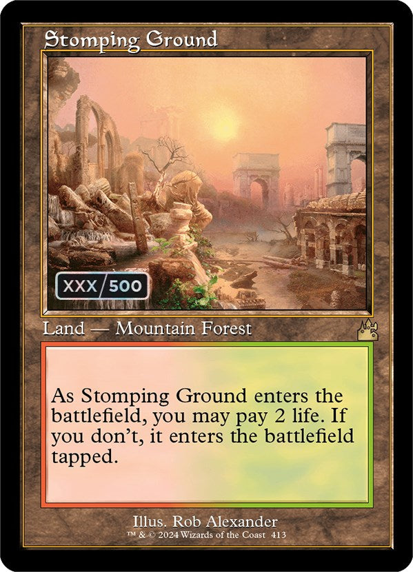 Stomping Ground (Retro) (Serialized) [Ravnica Remastered] | Cards and Coasters CA