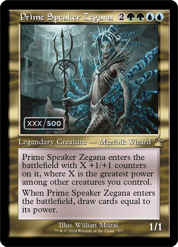 Prime Speaker Zegana (Retro) (Serialized) [Ravnica Remastered] | Cards and Coasters CA