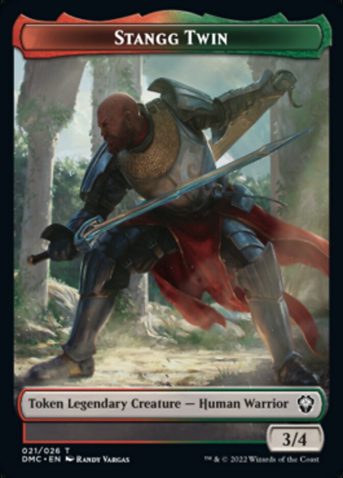 Soldier // Stangg Twin Double-sided Token [Dominaria United Tokens] | Cards and Coasters CA