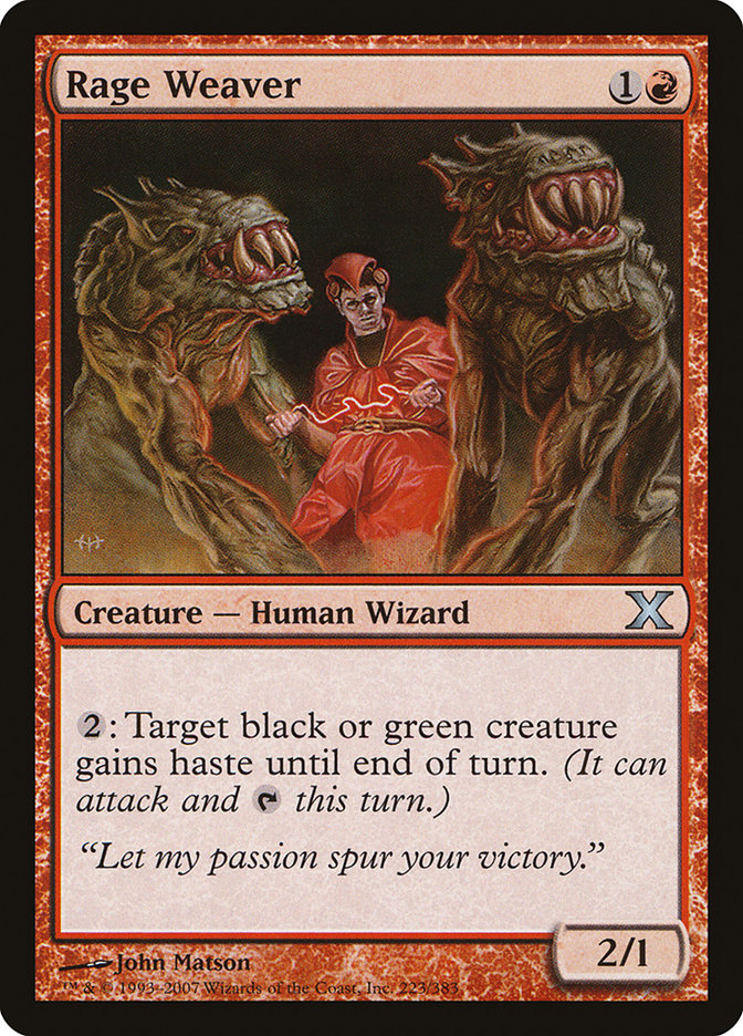 Rage Weaver [Tenth Edition] | Cards and Coasters CA