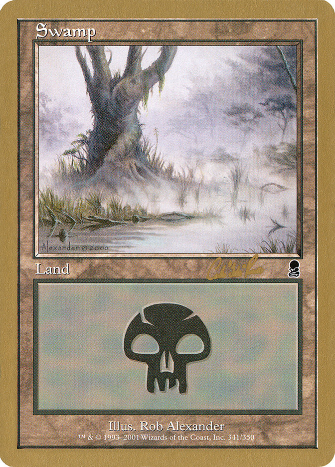 Swamp (cr341) (Carlos Romao) [World Championship Decks 2002] | Cards and Coasters CA