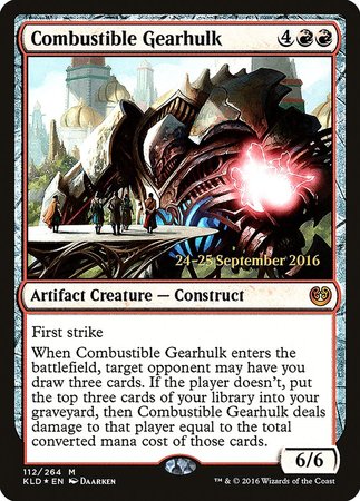 Combustible Gearhulk [Kaladesh Promos] | Cards and Coasters CA