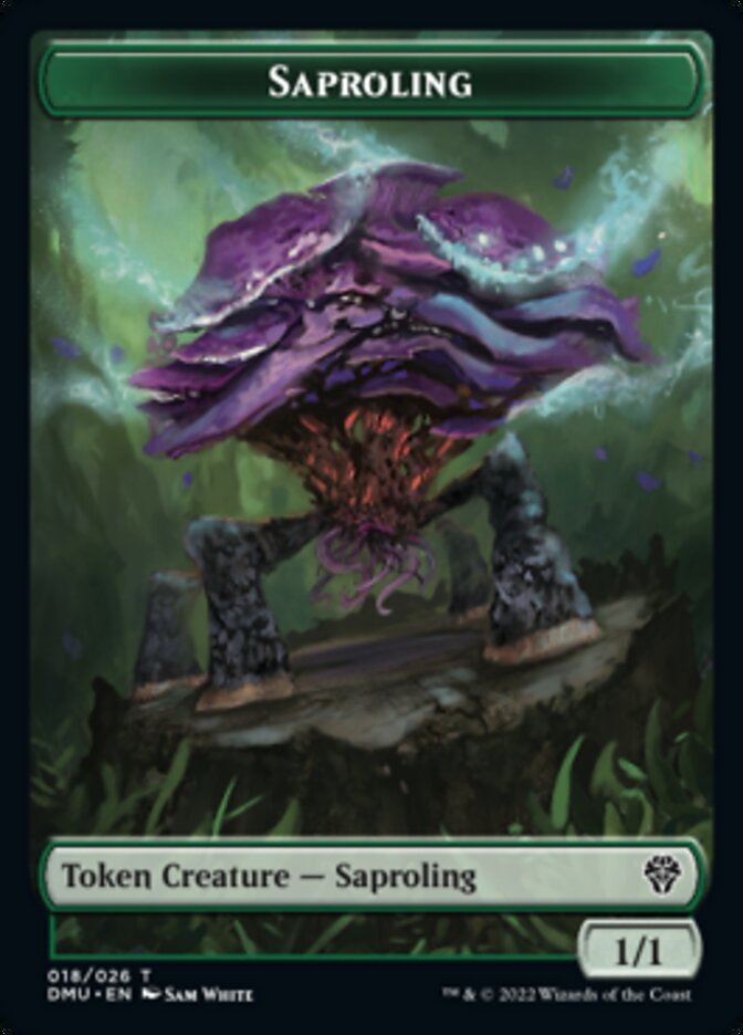 Saproling // Elemental Double-sided Token [Dominaria United Tokens] | Cards and Coasters CA