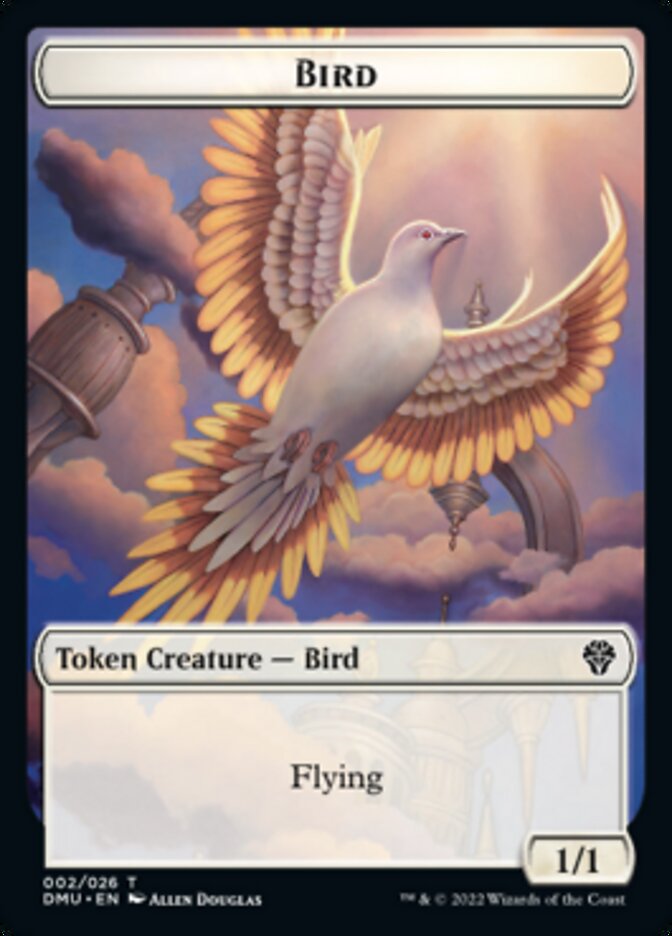 Bird (002) // Wurm Double-sided Token [Dominaria United Tokens] | Cards and Coasters CA