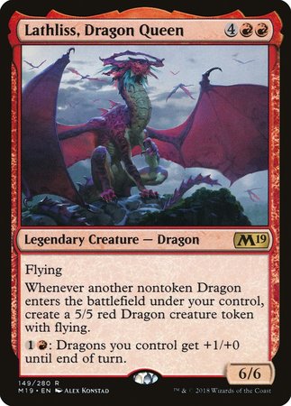 Lathliss, Dragon Queen [Core Set 2019] | Cards and Coasters CA