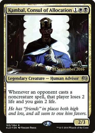 Kambal, Consul of Allocation [Kaladesh Promos] | Cards and Coasters CA