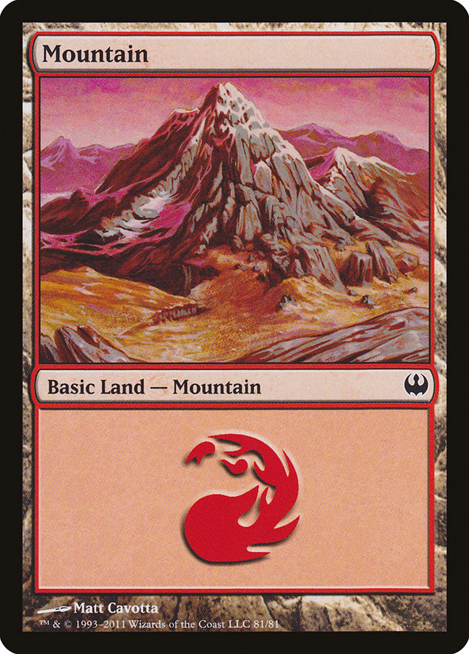 Mountain (81) [Duel Decks: Knights vs. Dragons] | Cards and Coasters CA