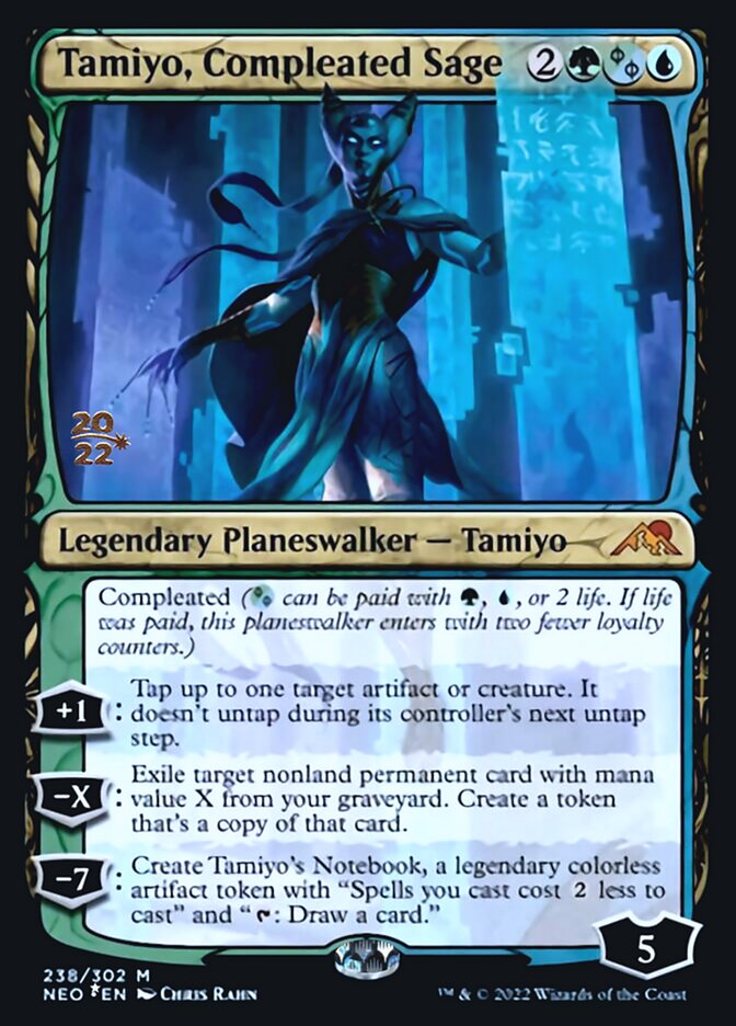 Tamiyo, Compleated Sage [Kamigawa: Neon Dynasty Prerelease Promos] | Cards and Coasters CA