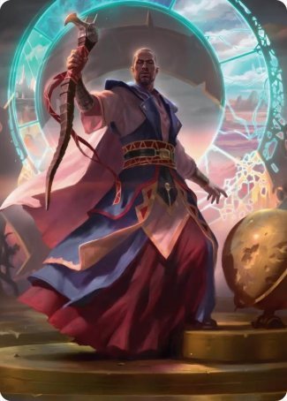 Teferi, Who Slows the Sunset Art Card [Innistrad: Midnight Hunt Art Series] | Cards and Coasters CA