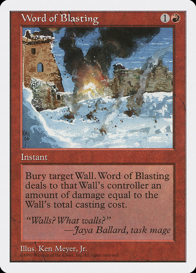 Word of Blasting [Fifth Edition] | Cards and Coasters CA