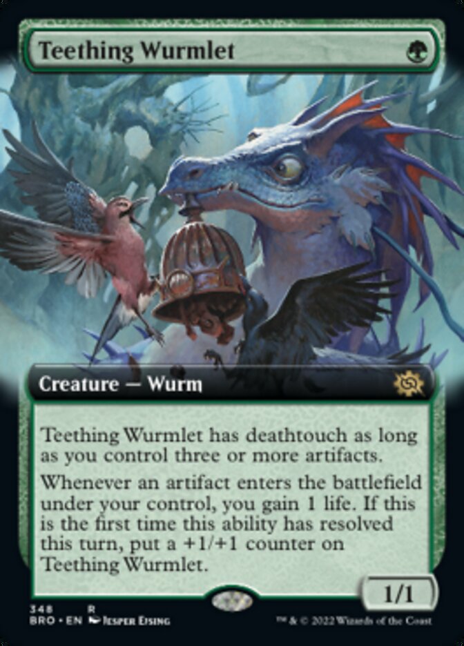 Teething Wurmlet (Extended Art) [The Brothers' War] | Cards and Coasters CA