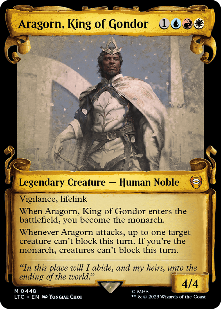 Aragorn, King of Gondor [The Lord of the Rings: Tales of Middle-Earth Commander Showcase Scrolls] | Cards and Coasters CA