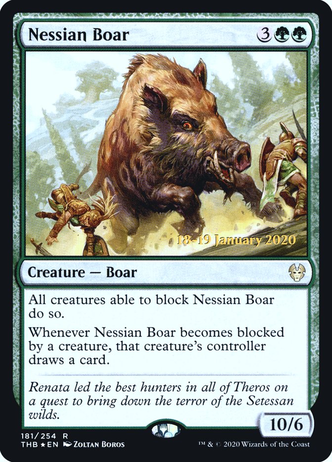 Nessian Boar [Theros Beyond Death Prerelease Promos] | Cards and Coasters CA