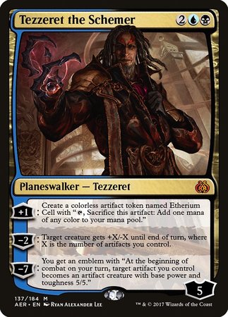 Tezzeret the Schemer [Aether Revolt] | Cards and Coasters CA