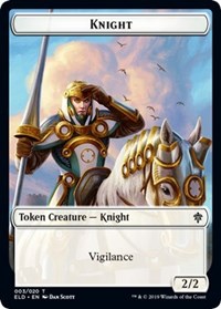 Knight // Food (17) Double-sided Token [Throne of Eldraine Tokens] | Cards and Coasters CA