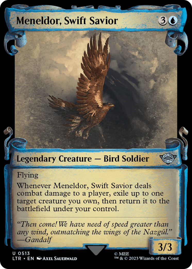 Meneldor, Swift Savior [The Lord of the Rings: Tales of Middle-Earth Showcase Scrolls] | Cards and Coasters CA