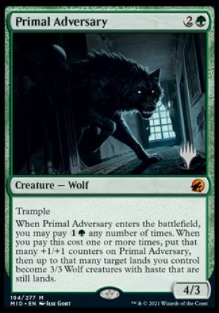 Primal Adversary (Promo Pack) [Innistrad: Midnight Hunt Promos] | Cards and Coasters CA