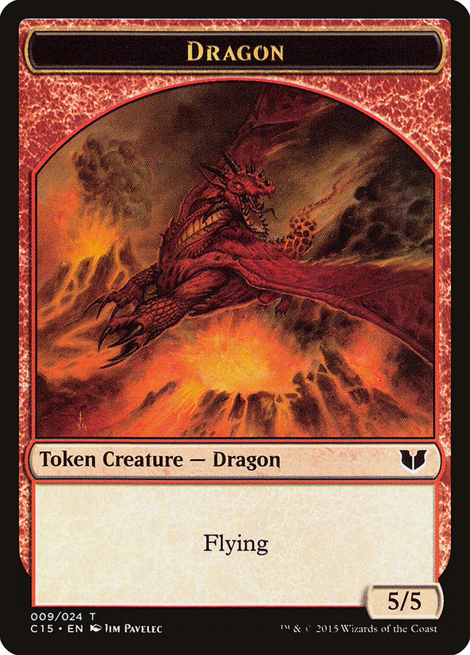 Dragon // Dragon Double-Sided Token [Commander 2015 Tokens] | Cards and Coasters CA