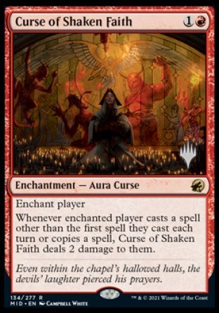 Curse of Shaken Faith (Promo Pack) [Innistrad: Midnight Hunt Promos] | Cards and Coasters CA