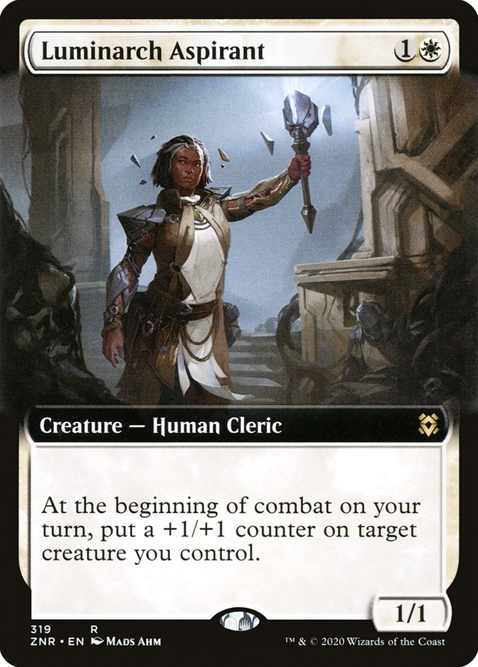 Luminarch Aspirant (Extended Art) [Zendikar Rising] | Cards and Coasters CA