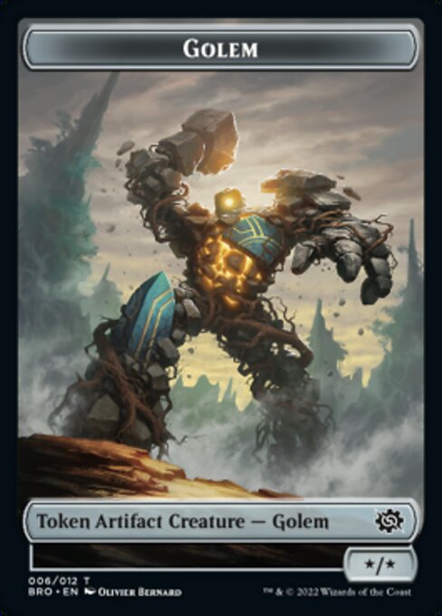 Powerstone // Golem Double-Sided Token [The Brothers' War Tokens] | Cards and Coasters CA