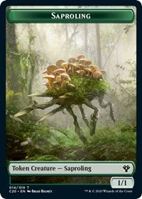 Saproling // Treasure Double-sided Token [Commander 2020 Tokens] | Cards and Coasters CA