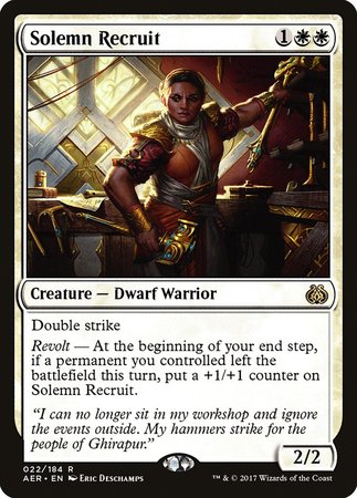 Solemn Recruit [Aether Revolt] | Cards and Coasters CA