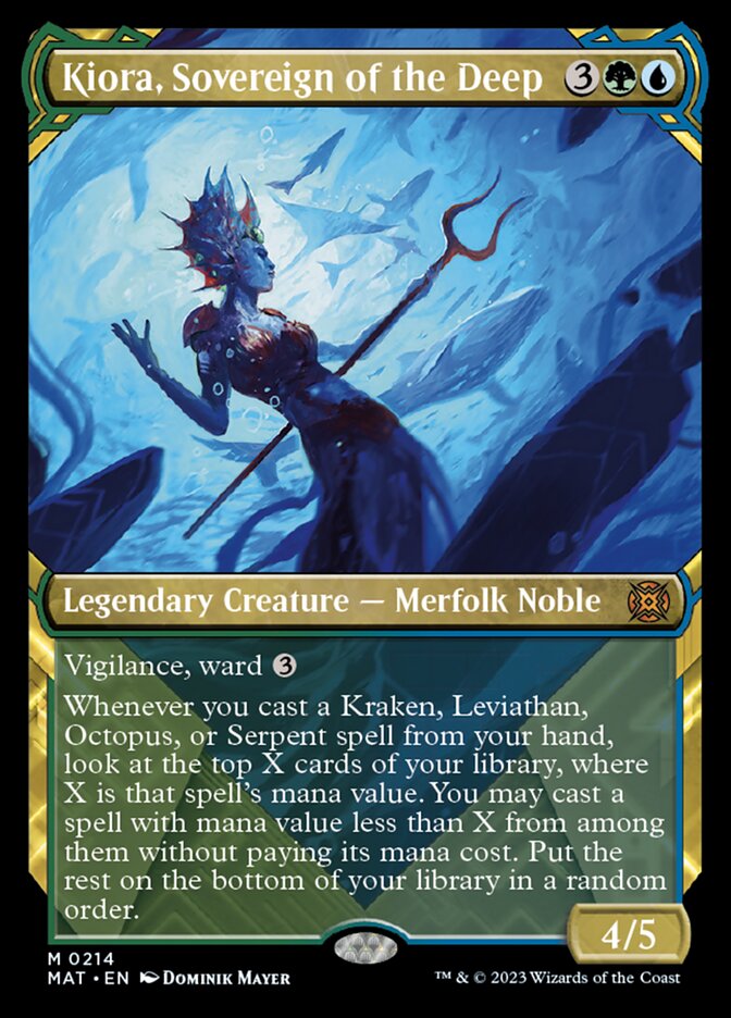 Kiora, Sovereign of the Deep (Showcase Halo Foil) [March of the Machine: The Aftermath] | Cards and Coasters CA