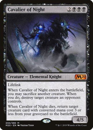 Cavalier of Night [Core Set 2020 Promos] | Cards and Coasters CA