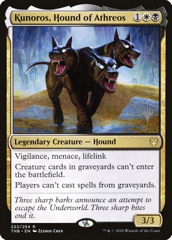 Kunoros, Hound of Athreos (Promo Pack) [Theros Beyond Death Promos] | Cards and Coasters CA