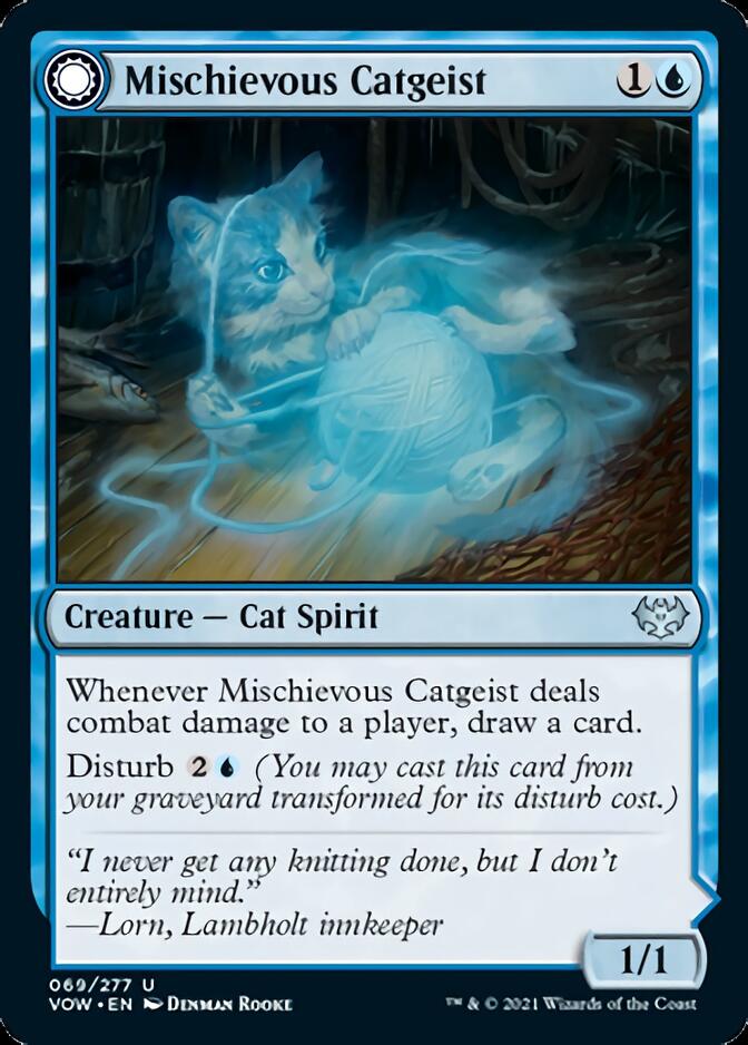 Mischievous Catgeist // Catlike Curiosity [Innistrad: Crimson Vow] | Cards and Coasters CA