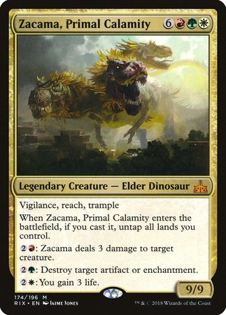 Zacama, Primal Calamity [Rivals of Ixalan] | Cards and Coasters CA