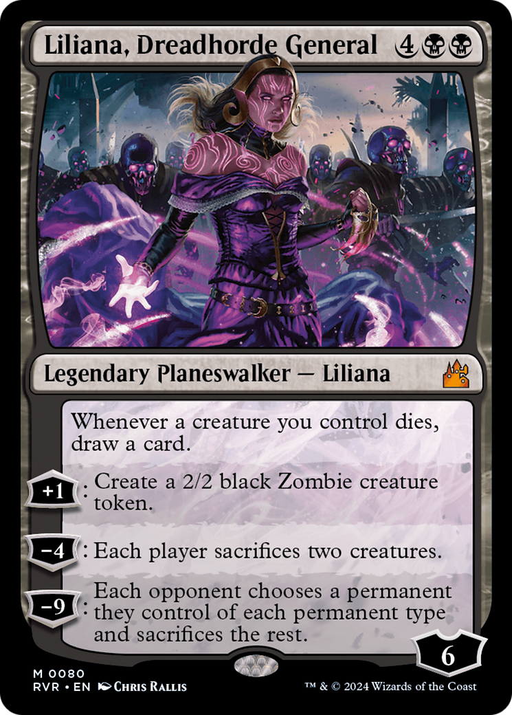 Liliana, Dreadhorde General [Ravnica Remastered] | Cards and Coasters CA