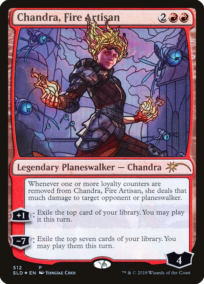 Chandra, Fire Artisan (Stained Glass) [Secret Lair Drop Promos] | Cards and Coasters CA