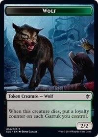 Wolf // Food (17) Double-sided Token [Throne of Eldraine Tokens] | Cards and Coasters CA