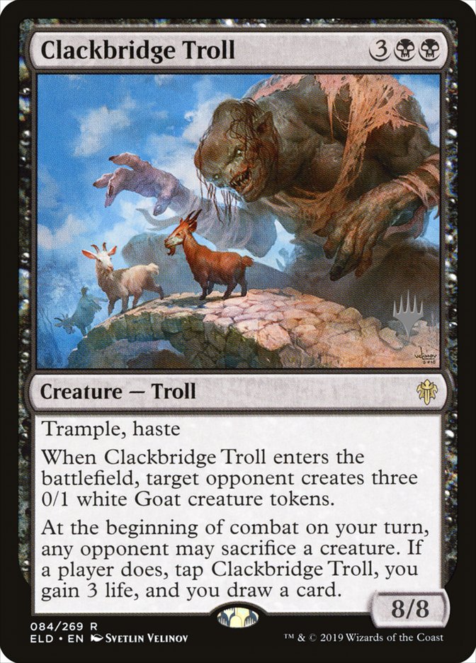 Clackbridge Troll (Promo Pack) [Throne of Eldraine Promos] | Cards and Coasters CA