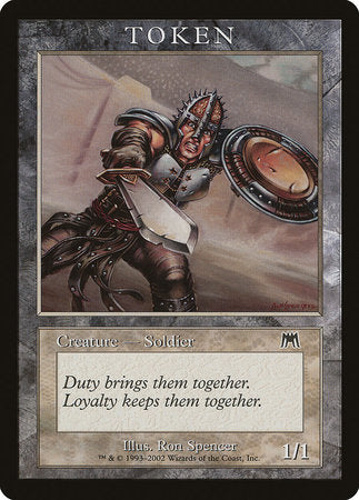 Soldier Token (Onslaught) [Magic Player Rewards 2002] | Cards and Coasters CA