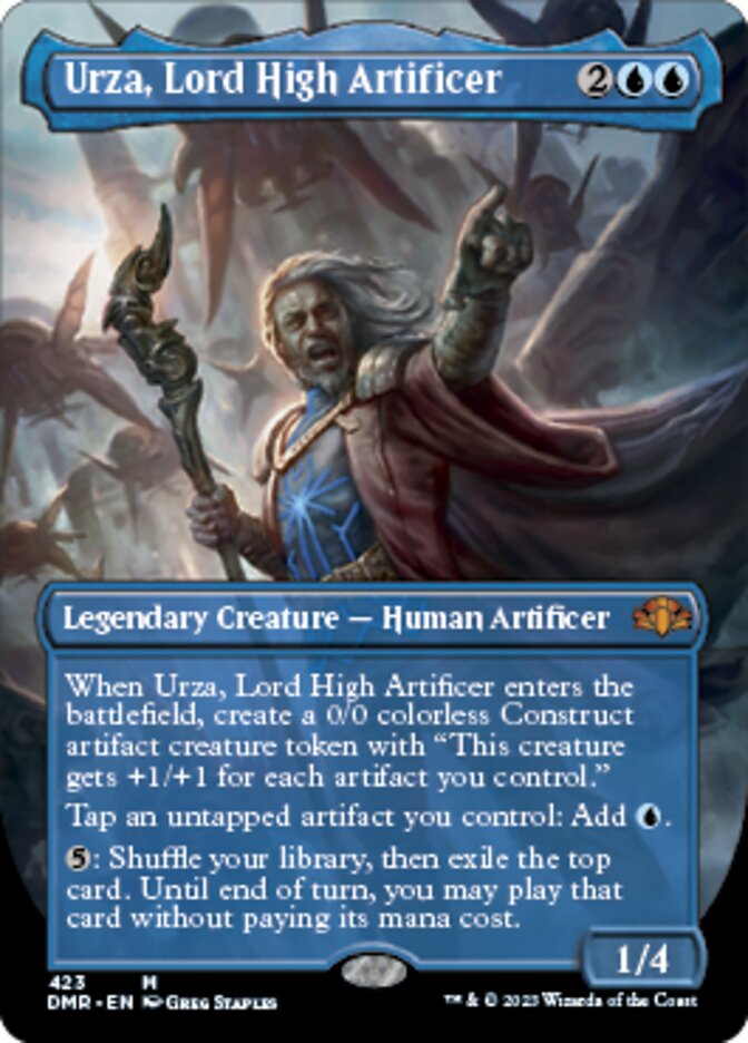 Urza, Lord High Artificer (Borderless Alternate Art) [Dominaria Remastered] | Cards and Coasters CA