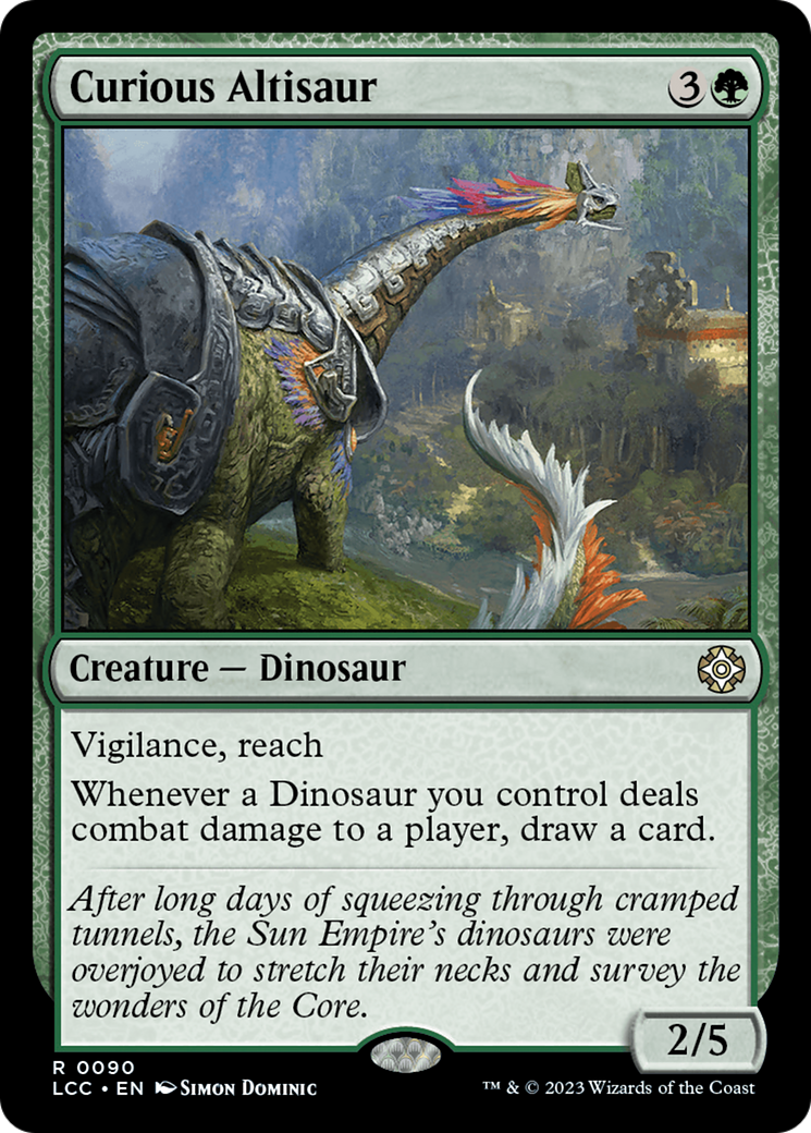 Curious Altisaur [The Lost Caverns of Ixalan Commander] | Cards and Coasters CA