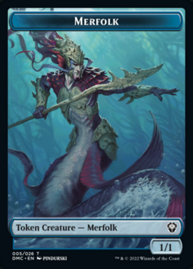 Saproling // Merfolk Double-sided Token [Dominaria United Tokens] | Cards and Coasters CA