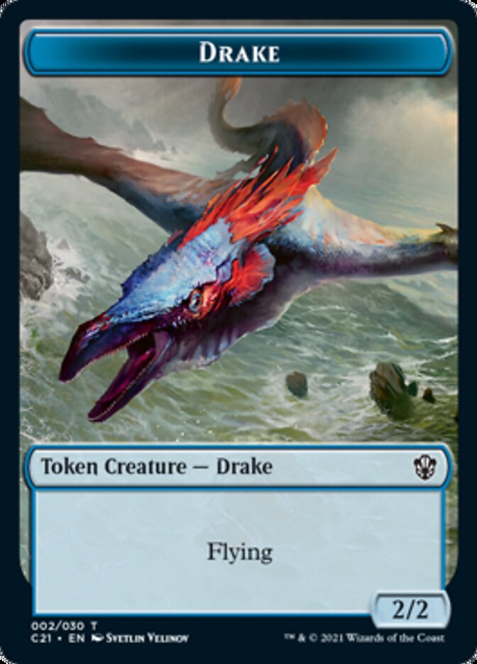 Drake // Elemental (002) Token [Commander 2021 Tokens] | Cards and Coasters CA