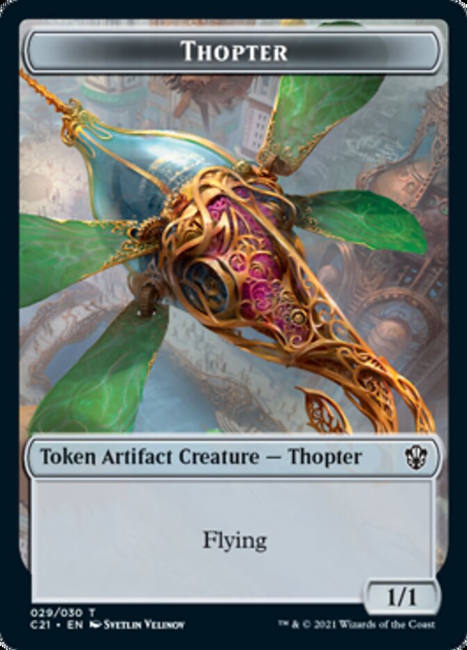 Golem (027) // Thopter Token [Commander 2021 Tokens] | Cards and Coasters CA