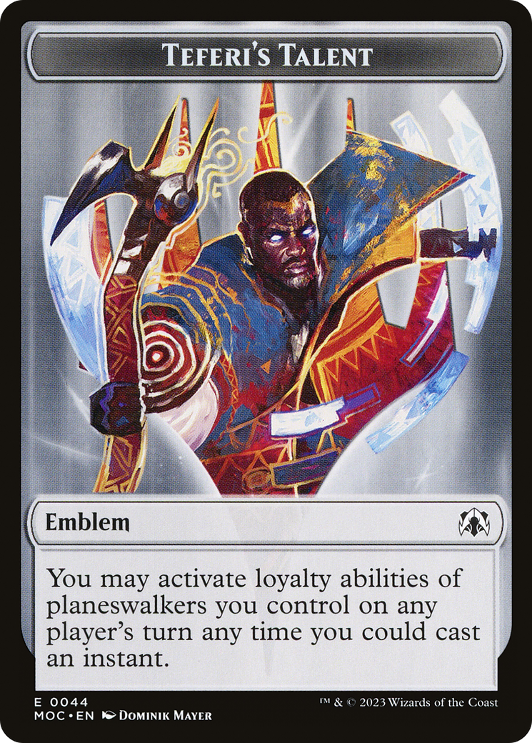 Elemental (02) // Teferi's Talent Emblem Double-Sided Token [March of the Machine Commander Tokens] | Cards and Coasters CA