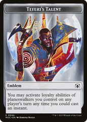 First Mate Ragavan // Teferi's Talent Emblem Double-Sided Token [March of the Machine Commander Tokens] | Cards and Coasters CA