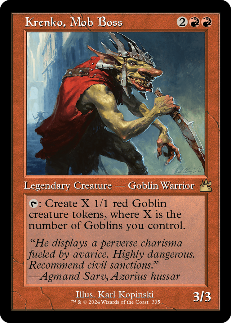 Krenko, Mob Boss (Retro) [Ravnica Remastered] | Cards and Coasters CA