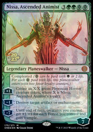 Nissa, Ascended Animist [Phyrexia: All Will Be One Prerelease Promos] | Cards and Coasters CA