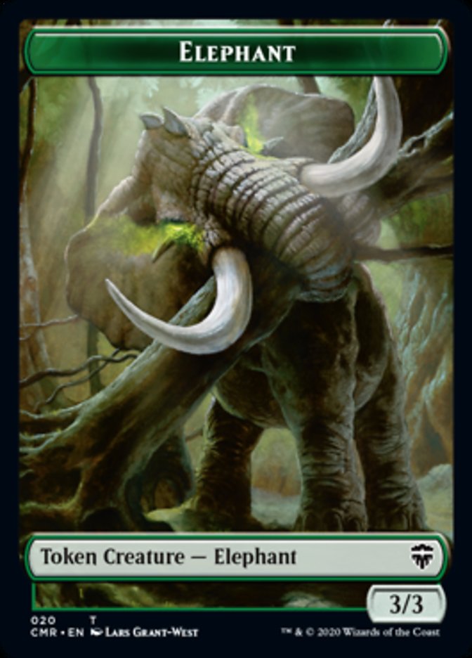 Elephant // Soldier Token [Commander Legends Tokens] | Cards and Coasters CA