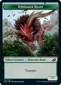 Dinosaur Beast // Human Soldier (003) Double-sided Token [Ikoria: Lair of Behemoths Tokens] | Cards and Coasters CA