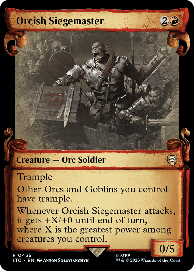 Orcish Siegemaster [The Lord of the Rings: Tales of Middle-Earth Commander Showcase Scrolls] | Cards and Coasters CA