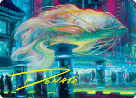 Skyswimmer Koi Art Card (Gold-Stamped Signature) [Kamigawa: Neon Dynasty Art Series] | Cards and Coasters CA